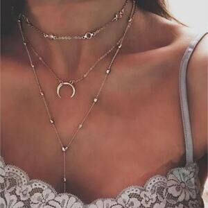Layered Gold Chain Necklace Dainty Minimalist Double Chain Trendy Everyday Naomi